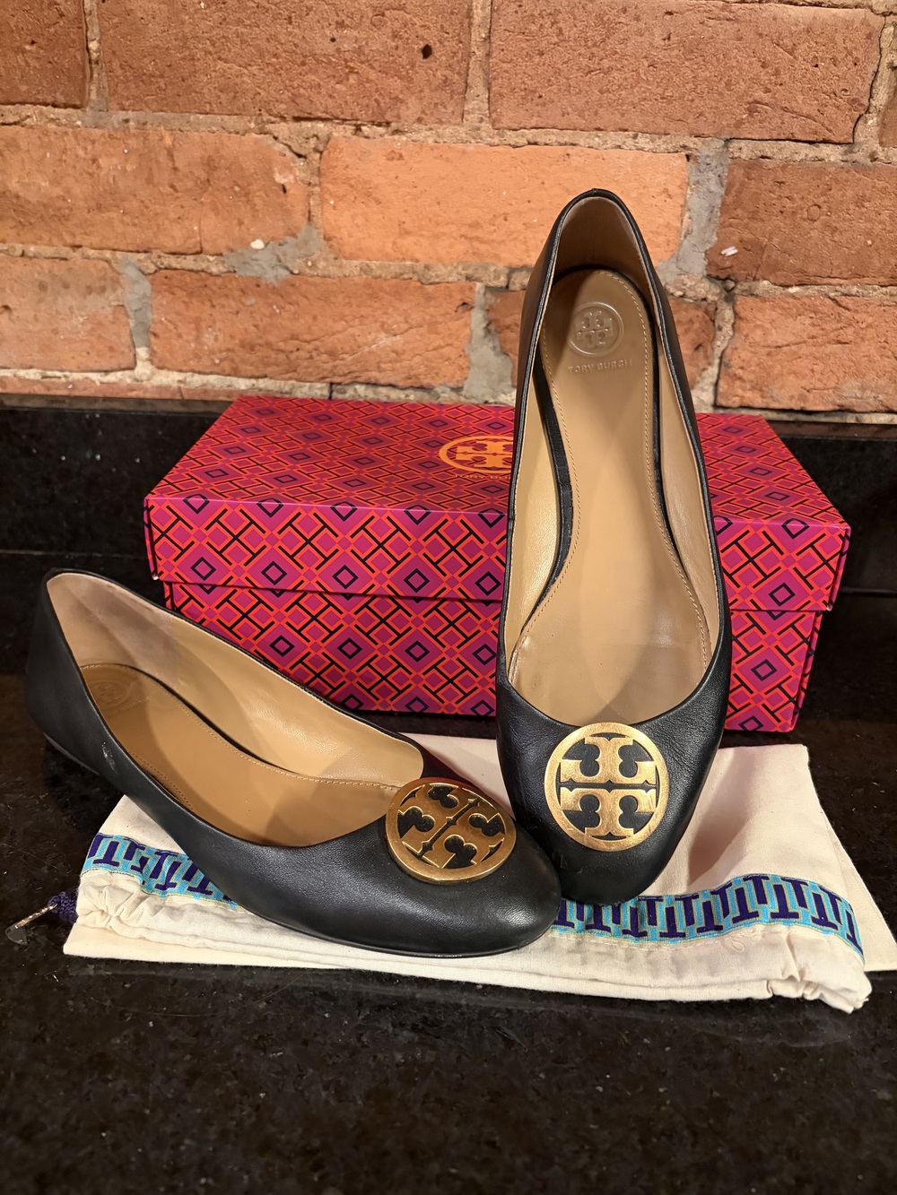 Tory Burch Benton Ballet Flat - Black - Size 11